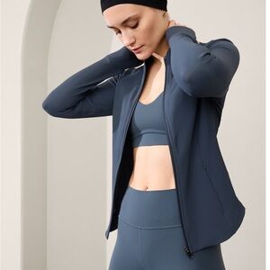 Athleta Granite Blue Rib Salutation Jacket